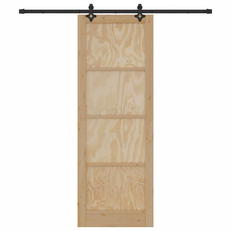 vidaXL Csúszó Ajtó Készlet ORKDAL Természetes és fekete 83 x 232 cm
