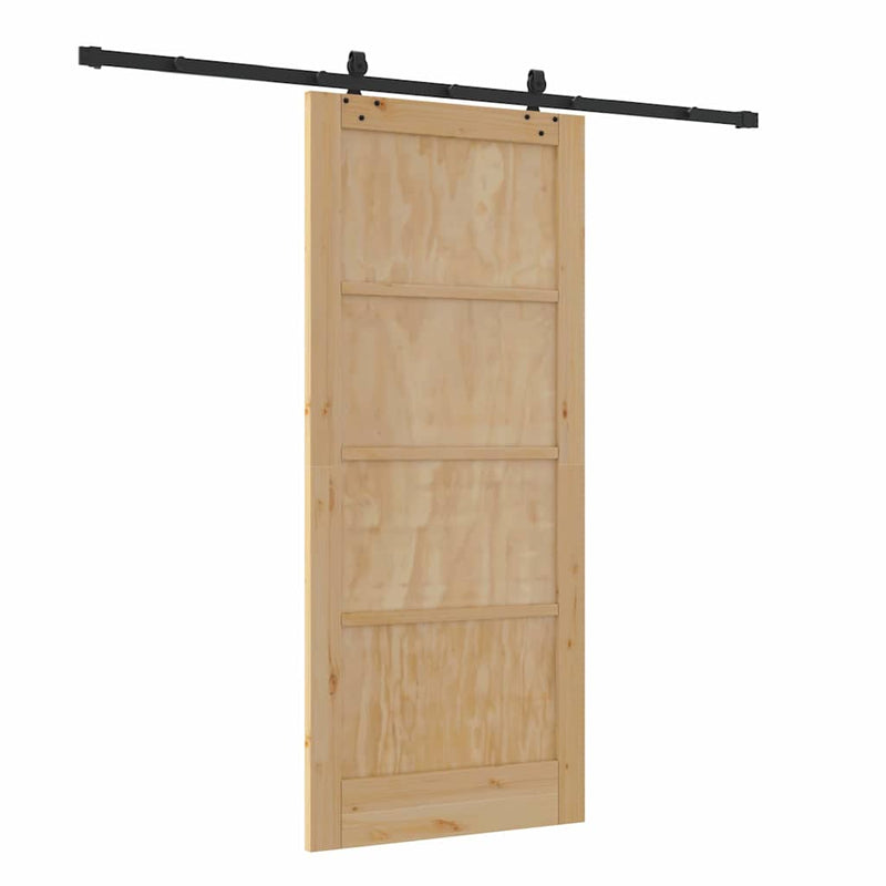 vidaXL Csúszó Ajtó Készlet ORKDAL Természetes és fekete 86 x 198.5 cm