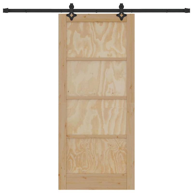 vidaXL Csúszó Ajtó Készlet ORKDAL Természetes és fekete 86 x 198.5 cm