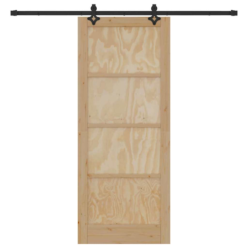 vidaXL Csúszó Ajtó Készlet ORKDAL Természetes és fekete 86 x 211 cm