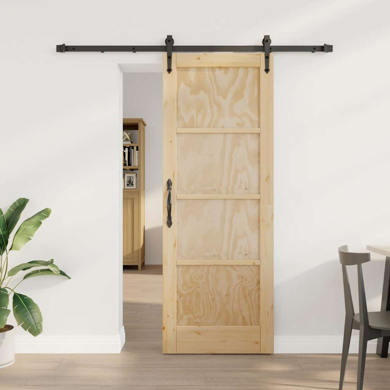 vidaXL Csúszó ajtó Egyéb ORKDAL Természetes és fekete 73.5 x 198.5 cm