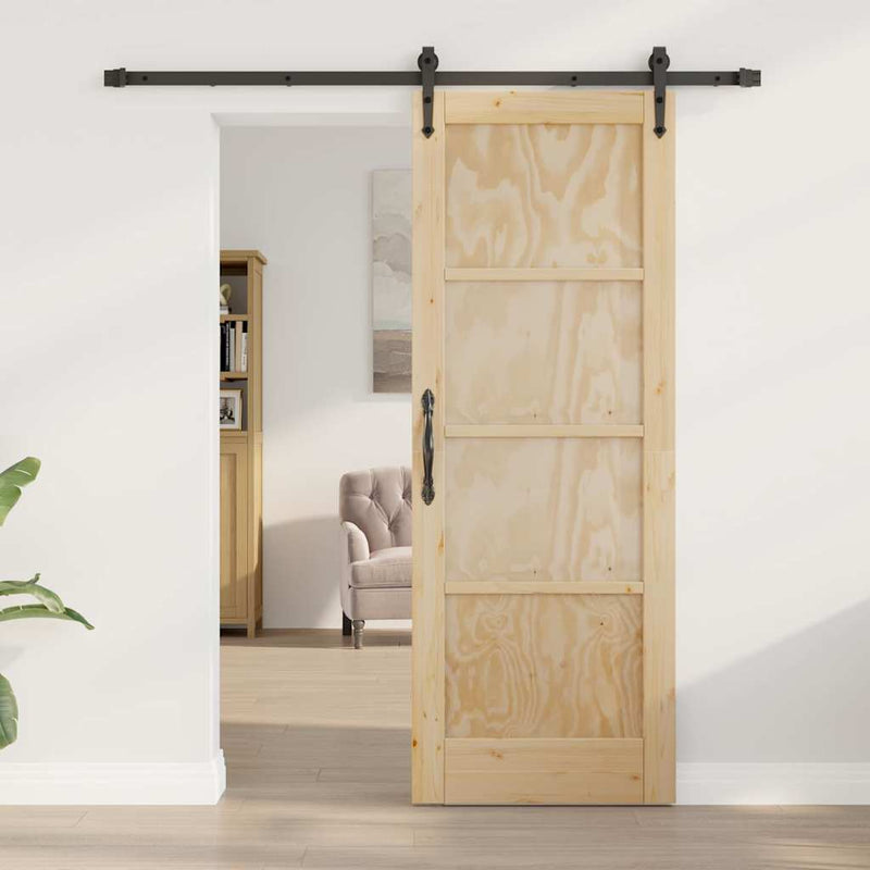 vidaXL Csúszó ajtó Egyéb ORKDAL Természetes és fekete 73.5 x 198.5 cm