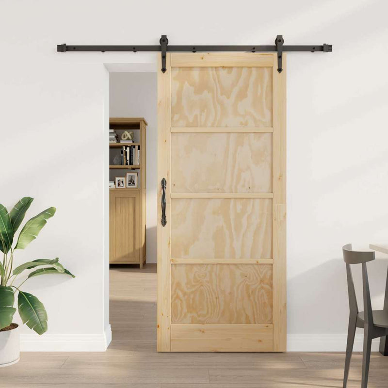 vidaXL Csúszó ajtó Egyéb ORKDAL Természetes és fekete 78 x 202 cm