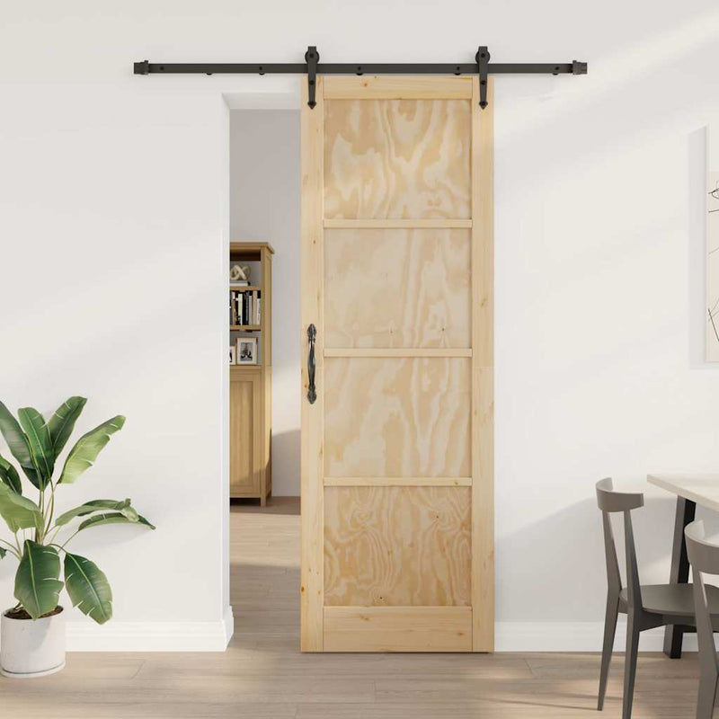 vidaXL Csúszó ajtó Egyéb ORKDAL Természetes és fekete 78 x 232 cm