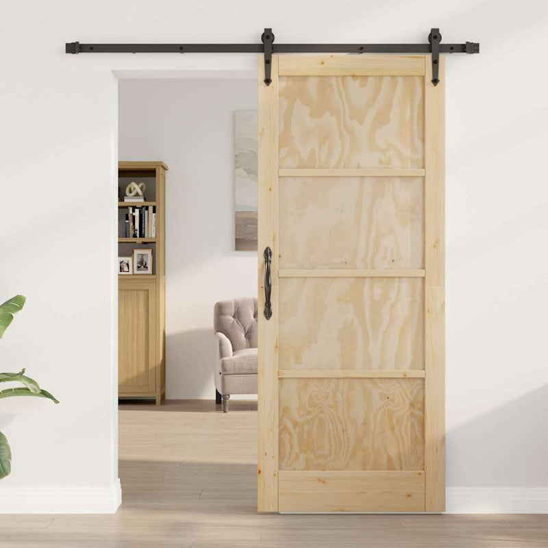 vidaXL Csúszó ajtó Egyéb ORKDAL Természetes és fekete 83 x 202 cm