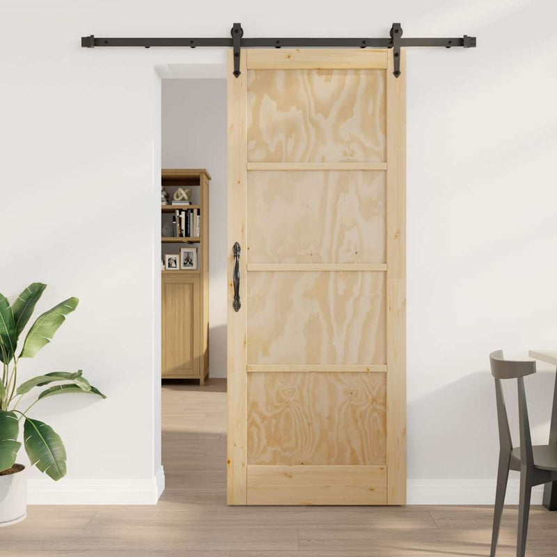 vidaXL Csúszó ajtó Egyéb ORKDAL Természetes és fekete 83 x 211 cm