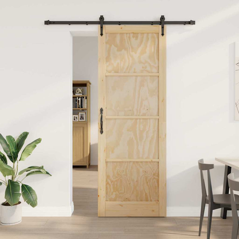 vidaXL Csúszóajtó Egyéb ORKDAL Természetes és fekete 83 x 232 cm