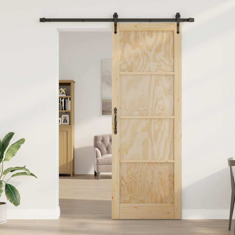 vidaXL Csúszóajtó Egyéb ORKDAL Természetes és fekete 83 x 232 cm