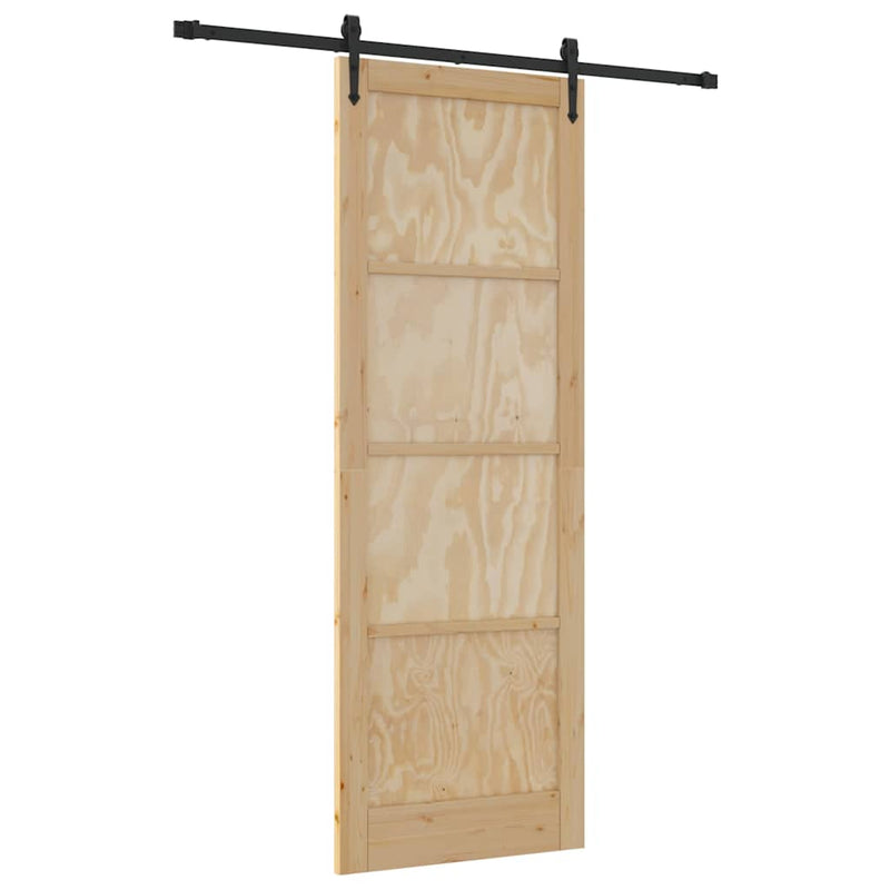 vidaXL Csúszóajtó Egyéb ORKDAL Természetes és fekete 83 x 232 cm