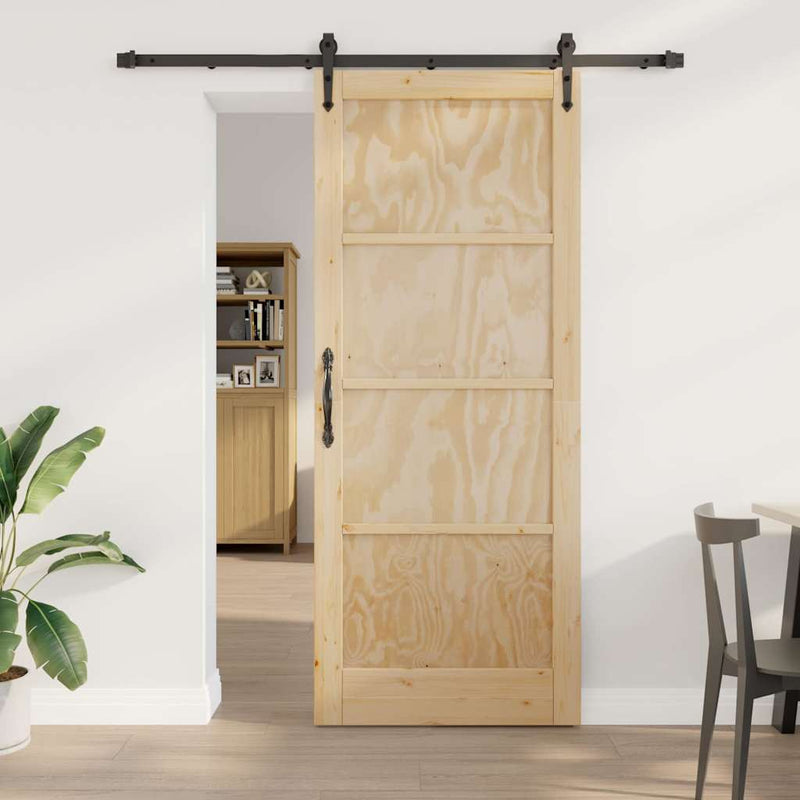 vidaXL Csúszó ajtó Egyéb ORKDAL Természetes és fekete 86 x 211 cm