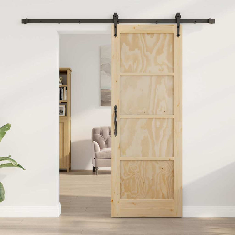 vidaXL Csúszó ajtó Egyéb ORKDAL Természetes és fekete 73.5 x 198.5 cm