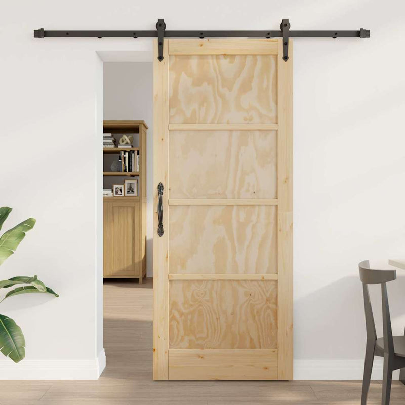 vidaXL Csúszó ajtó Egyéb ORKDAL Természetes és fekete 83 x 202 cm