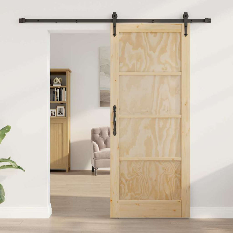 vidaXL Csúszó ajtó Egyéb ORKDAL Természetes és fekete 83 x 202 cm