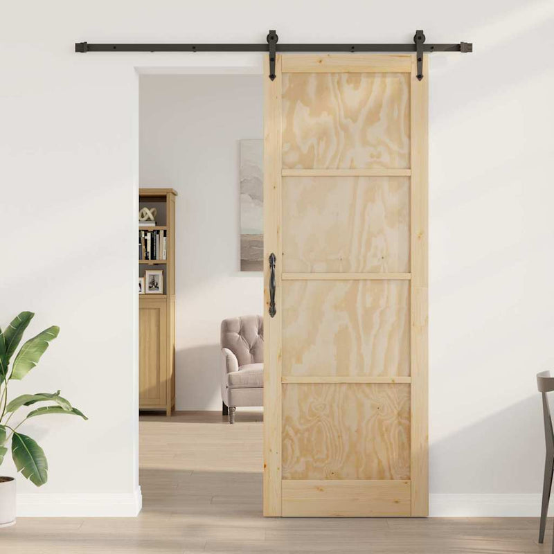vidaXL Csúszó ajtó Egyéb ORKDAL Természetes és fekete 83 x 232 cm