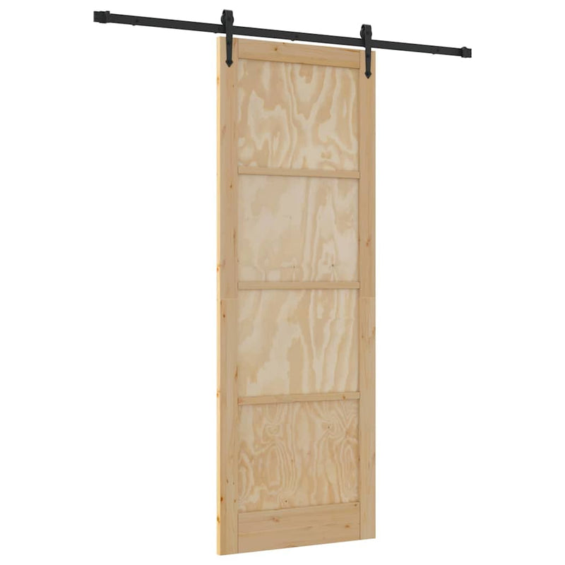 vidaXL Csúszó ajtó Egyéb ORKDAL Természetes és fekete 83 x 232 cm