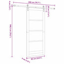 vidaXL Csúszó ajtó ORKDAL Természetes és fekete 86 x 198,5 cm