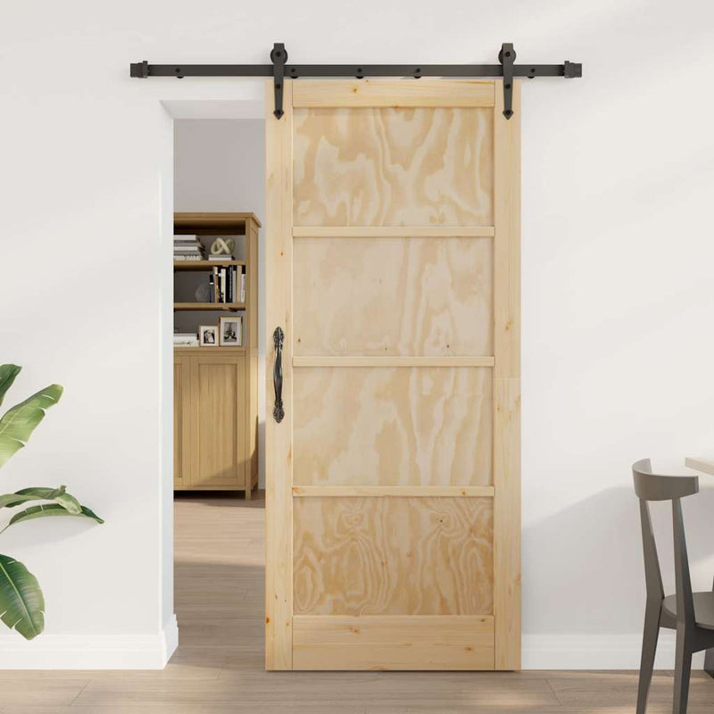 vidaXL Csúszó ajtó ORKDAL Barna 78 x 202 cm Tömör fenyőfa