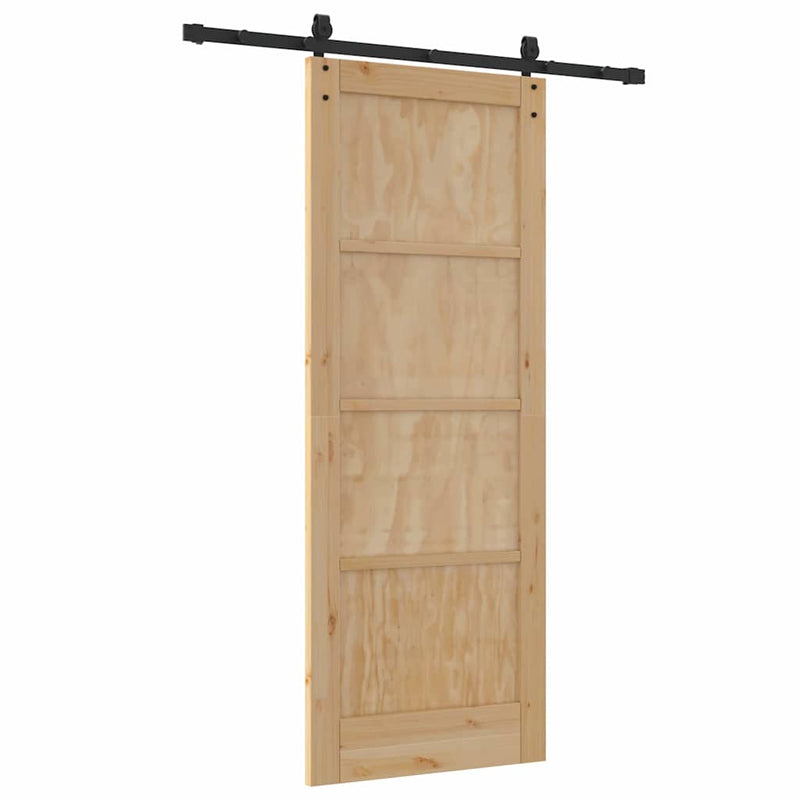 vidaXL Csúszó ajtó ORKDAL Barna 78 x 202 cm Tömör fenyőfa