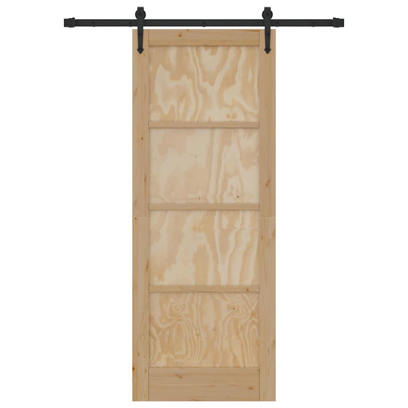 vidaXL Csúszó ajtó ORKDAL Barna 78 x 202 cm Tömör fenyőfa