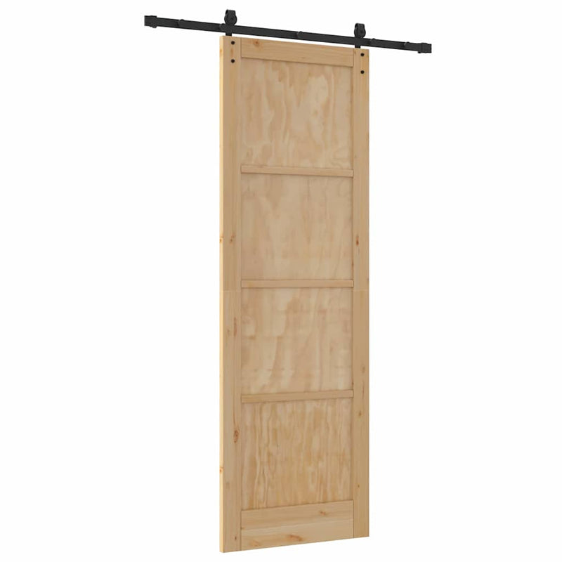 vidaXL Csúszó ajtó ORKDAL Barna 78 x 232 cm Tömör fenyőfa