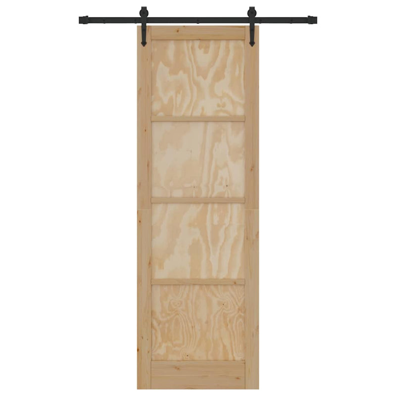vidaXL Csúszó ajtó ORKDAL Barna 78 x 232 cm Tömör fenyőfa
