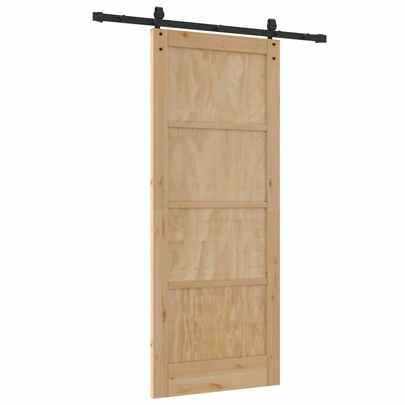 vidaXL Csúszó ajtó ORKDAL Barna 83 x 202 cm Tömör fenyőfa