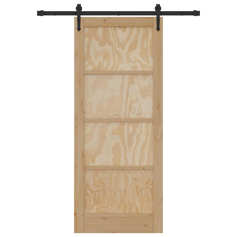 vidaXL Csúszó ajtó ORKDAL Barna 83 x 202 cm Tömör fenyőfa