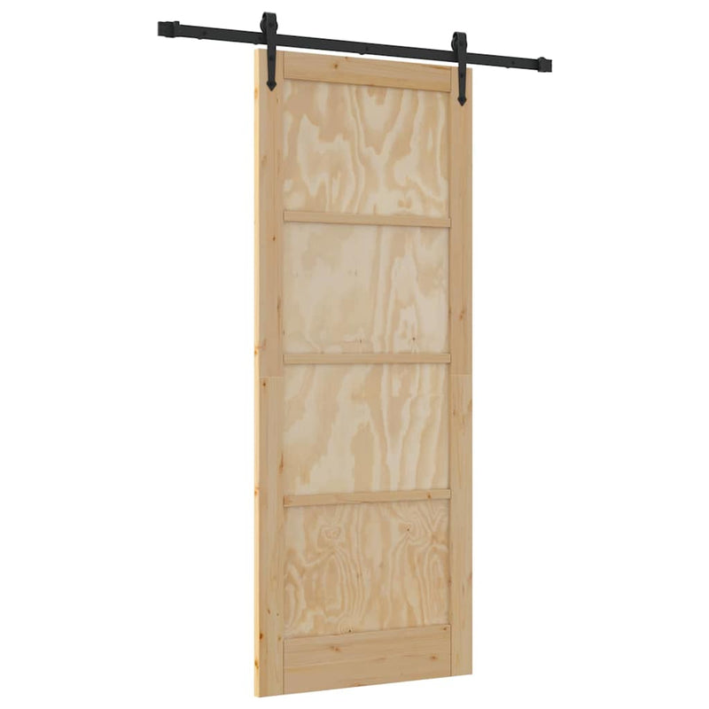 vidaXL Csúszó ajtó ORKDAL Barna 83 x 211 cm Tömör fenyőfa