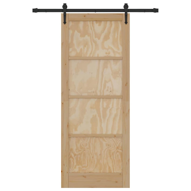 vidaXL Csúszó ajtó ORKDAL Barna 83 x 211 cm Tömör fenyőfa