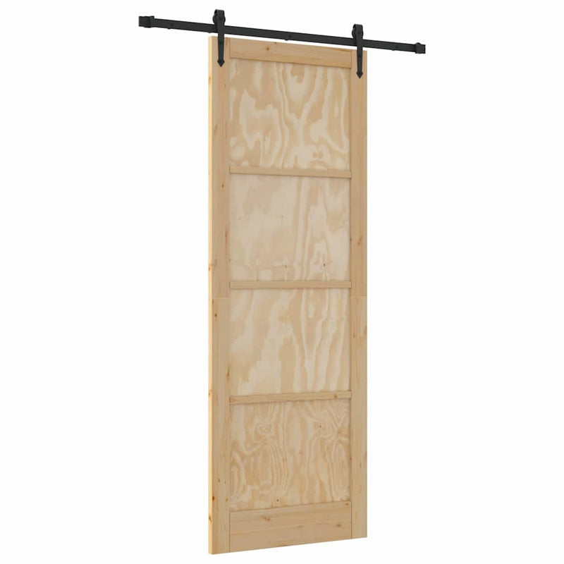 vidaXL Csúszó ajtó ORKDAL Barna 83 x 232 cm Tömör fenyőfa