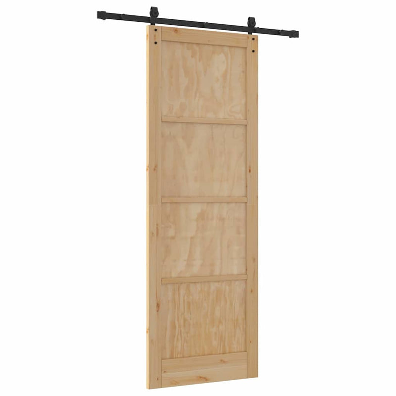 vidaXL Csúszó ajtó ORKDAL Barna 83 x 232 cm Tömör fenyőfa