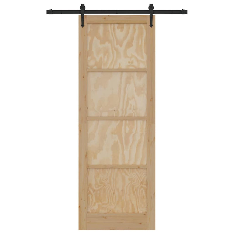 vidaXL Csúszó ajtó ORKDAL Barna 83 x 232 cm Tömör fenyőfa