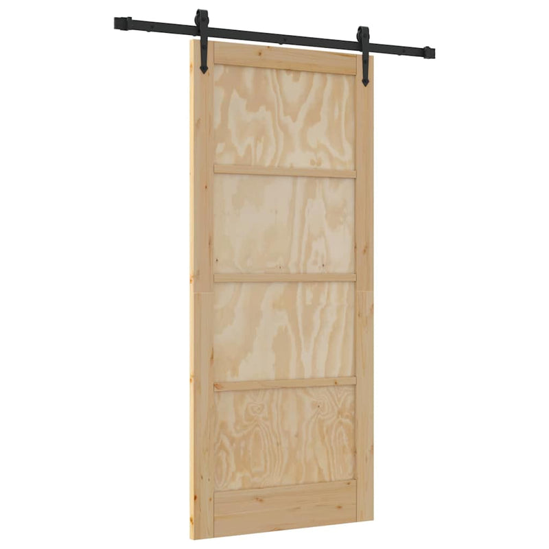 vidaXL Csúszó ajtó ORKDAL Barna 86 x 198.5 cm Tömör fenyőfa
