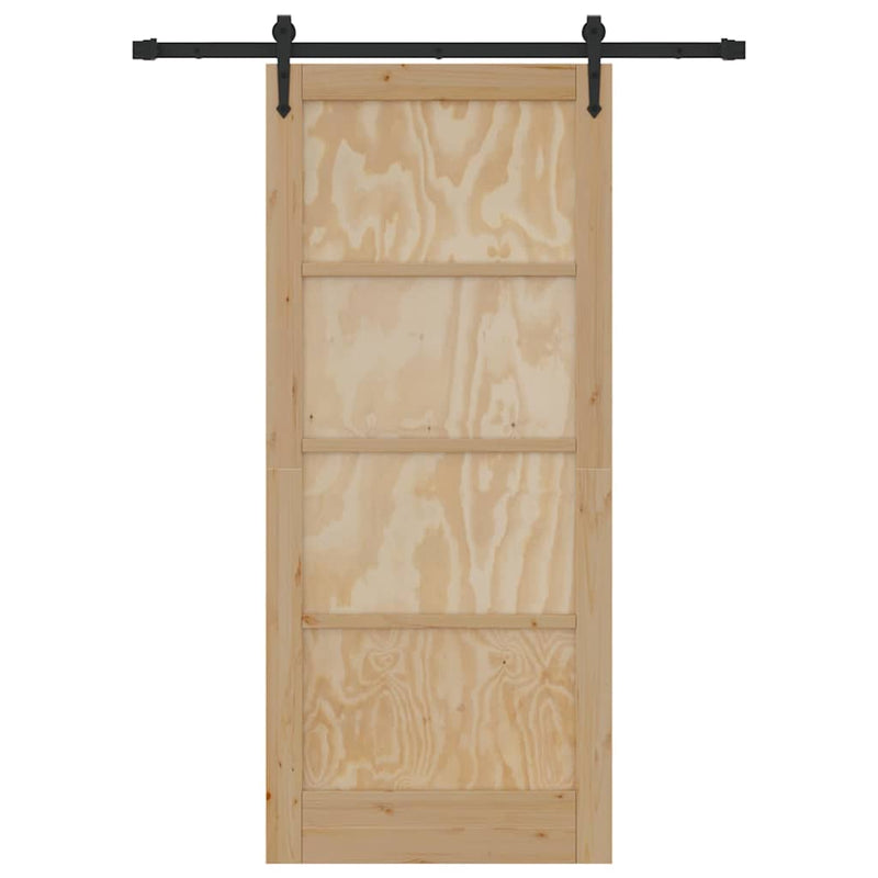 vidaXL Csúszó ajtó ORKDAL Barna 86 x 198.5 cm Tömör fenyőfa