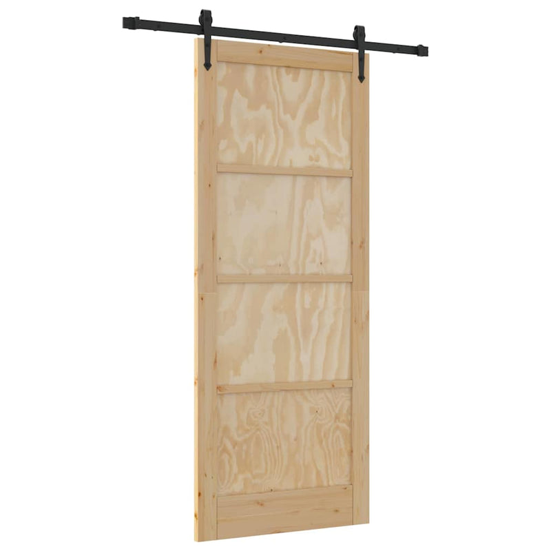 vidaXL Csúszó ajtó ORKDAL Barna 86 x 211 cm Tömör fenyőfa