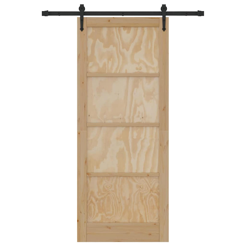 vidaXL Csúszó ajtó ORKDAL Barna 86 x 211 cm Tömör fenyőfa