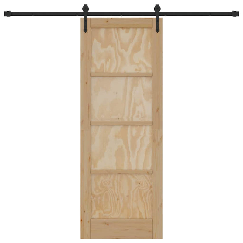 vidaXL Csúszó ajtó ORKDAL Barna 73.5 x 198.5 cm Tömör fenyőfa