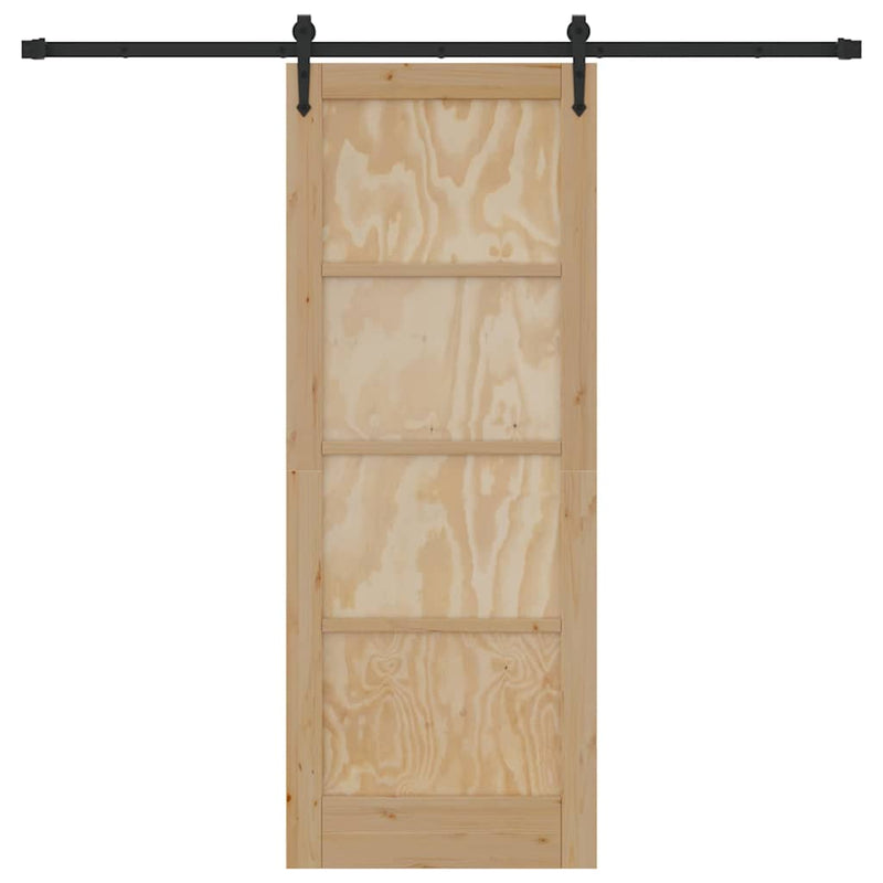 vidaXL Csúszó ajtó ORKDAL Barna 78 x 202 cm Tömör fenyőfa