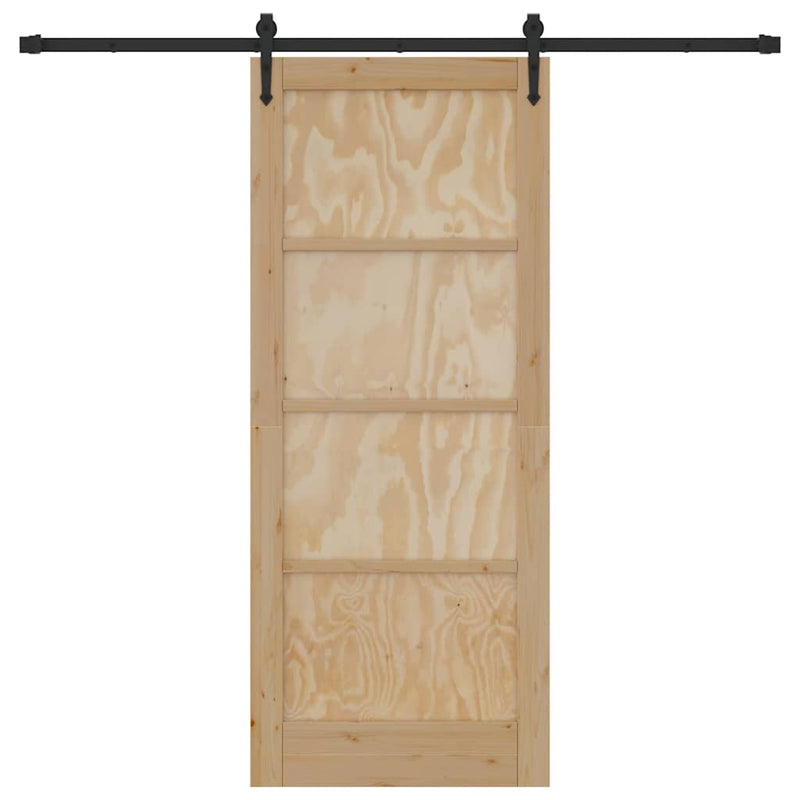 vidaXL Csúszó ajtó ORKDAL Barna 83 x 202 cm Tömör fenyőfa