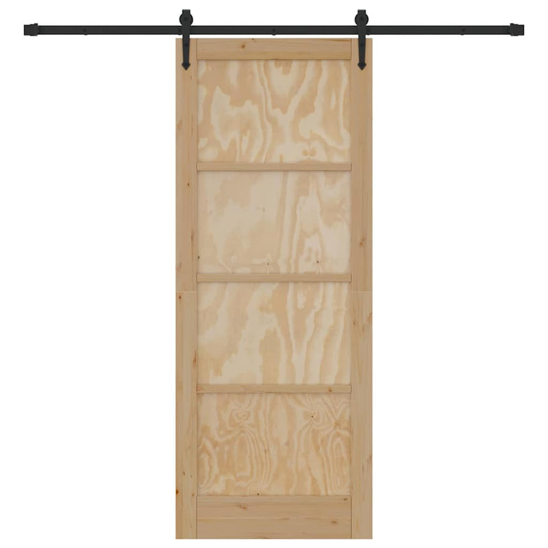 vidaXL Csúszó ajtó ORKDAL Barna 83 x 211 cm Tömör fenyőfa