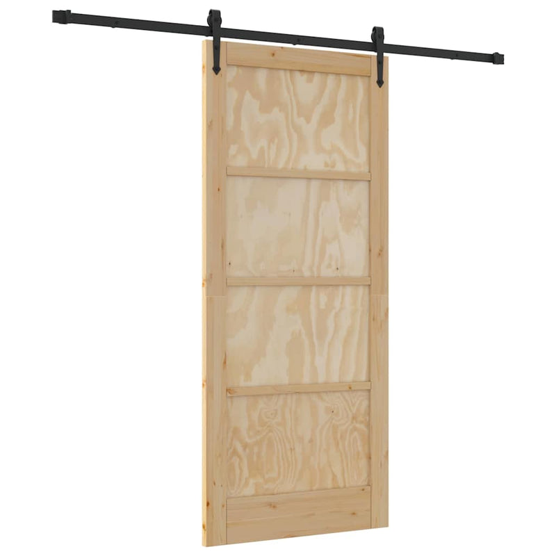vidaXL Csúszó ajtó ORKDAL Barna 86 x 198.5 cm Tömör fenyőfa