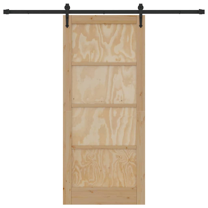 vidaXL Csúszó ajtó ORKDAL Barna 86 x 198.5 cm Tömör fenyőfa