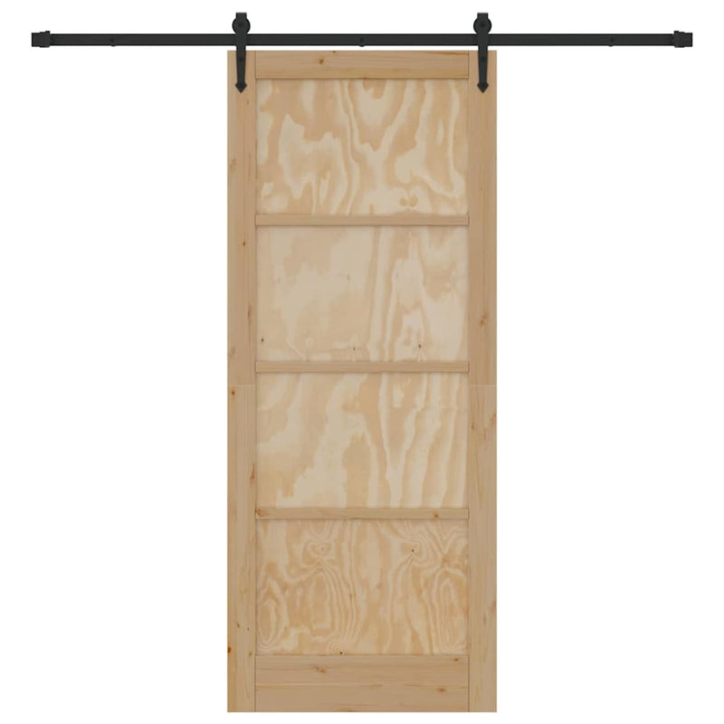 vidaXL Csúszó ajtó ORKDAL Barna 86 x 211 cm Tömör fenyőfa