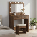 vidaXL Öltözködőasztal fiókkal Barna Tölgy 78,5 x 41 x 135 cm Faanyag
