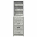 vidaXL Magasfiú Beton szürke 40 x 41 x 135 cm Szerelt Fa
