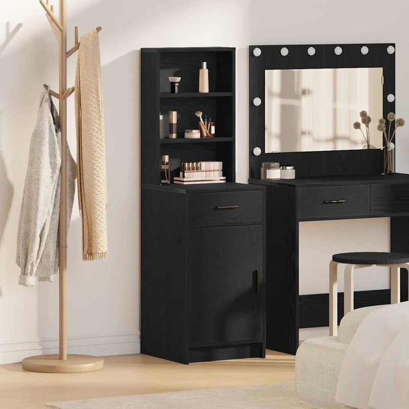vidaXL Magasfiú fiókkal Musta tammi 40 x 40,5 x 135 cm Faanyag