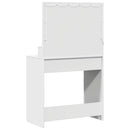 vidaXL Öltözködőasztal tükör lámpákkal Fehér 79 x 41 x 135 cm Faanyag