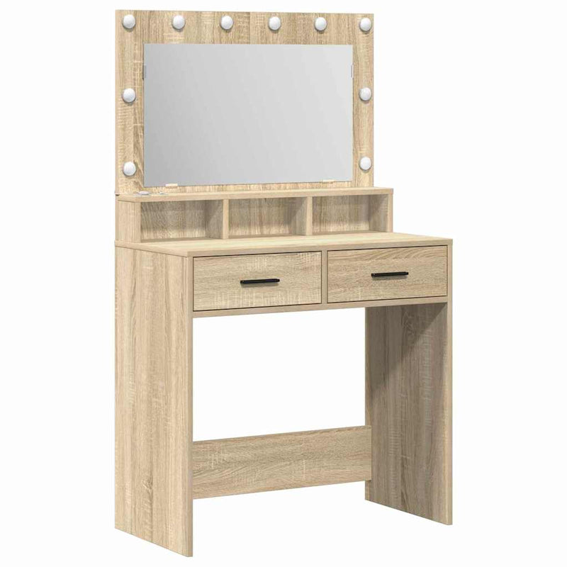 vidaXL Sminktükör fiókkal sonoma tölgy 79 x 41 x 135 cm Faanyag