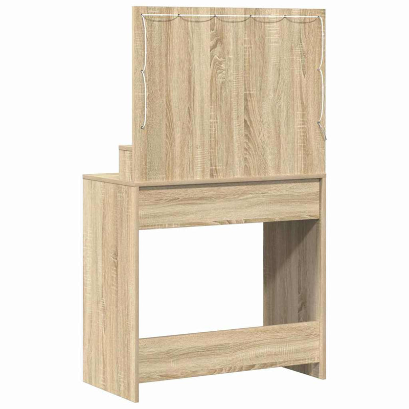 vidaXL Sminktükör fiókkal sonoma tölgy 79 x 41 x 135 cm Faanyag