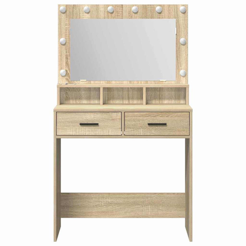 vidaXL Sminktükör fiókkal sonoma tölgy 79 x 41 x 135 cm Faanyag